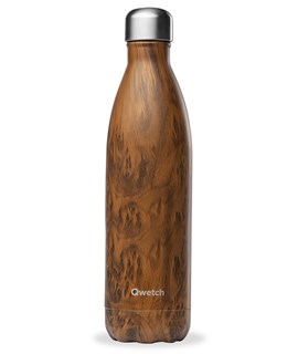Qwetch Bouteille isotherme inox wood brun 750ml - 10214